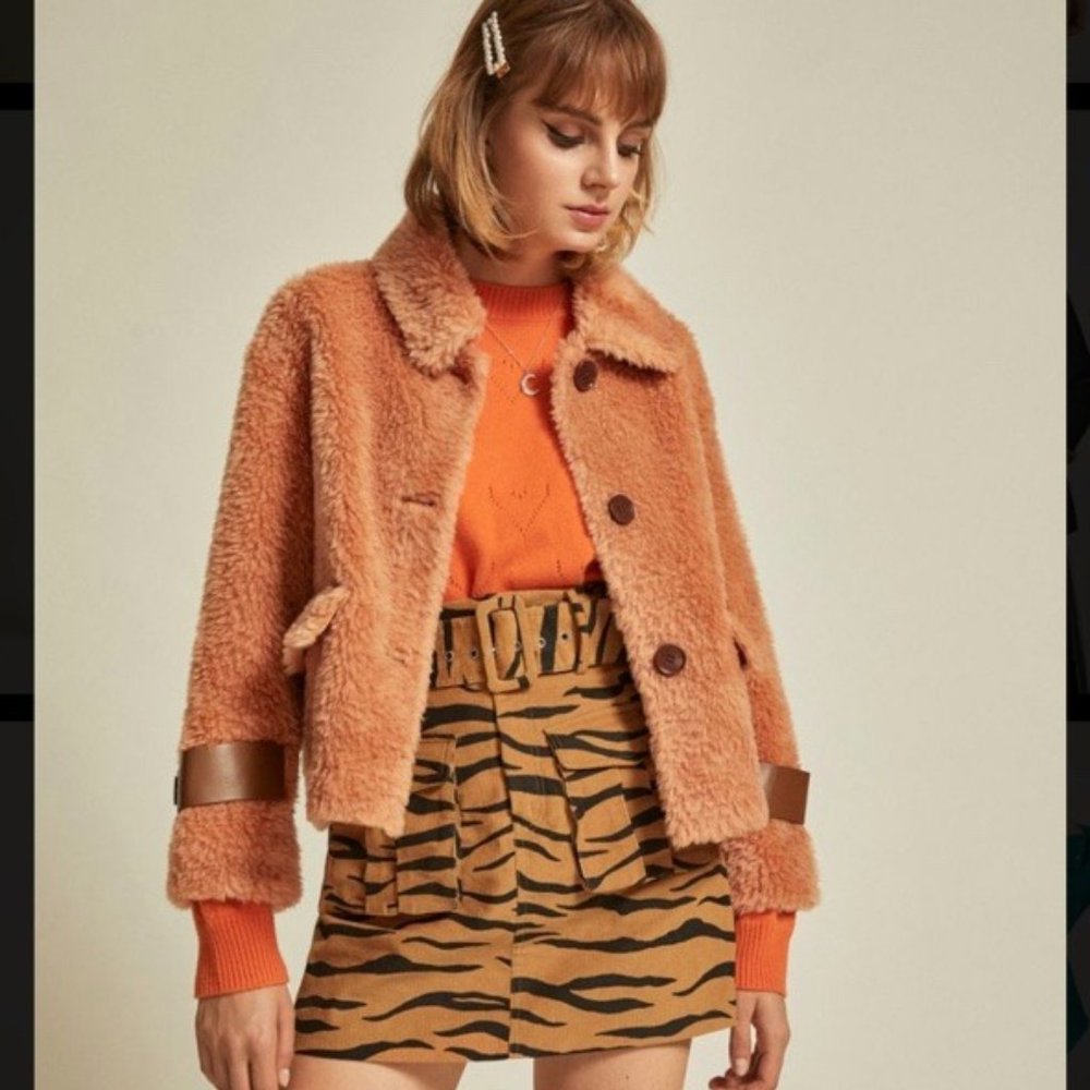 Salmon Pink Fur Coat